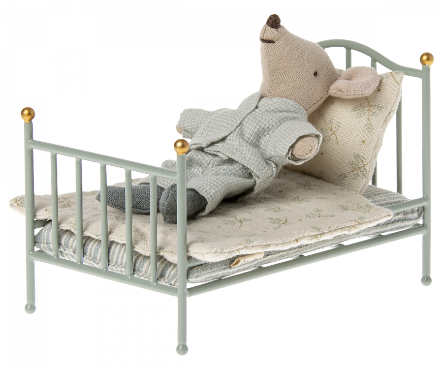 Maileg Vintage Metallbett, Minze | maileg - toietmoi-laboutique