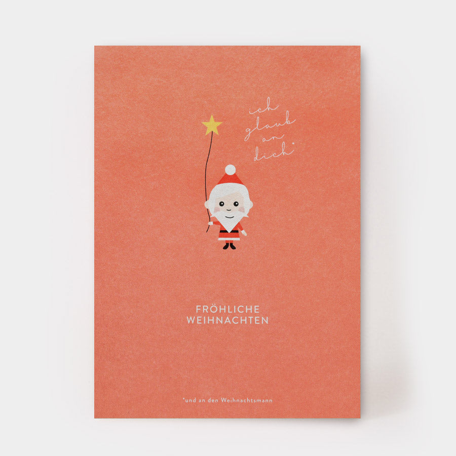 Postkarte - ich glaub an dich Weihnachtsmann | Kartenmarie - toietmoi-laboutique
