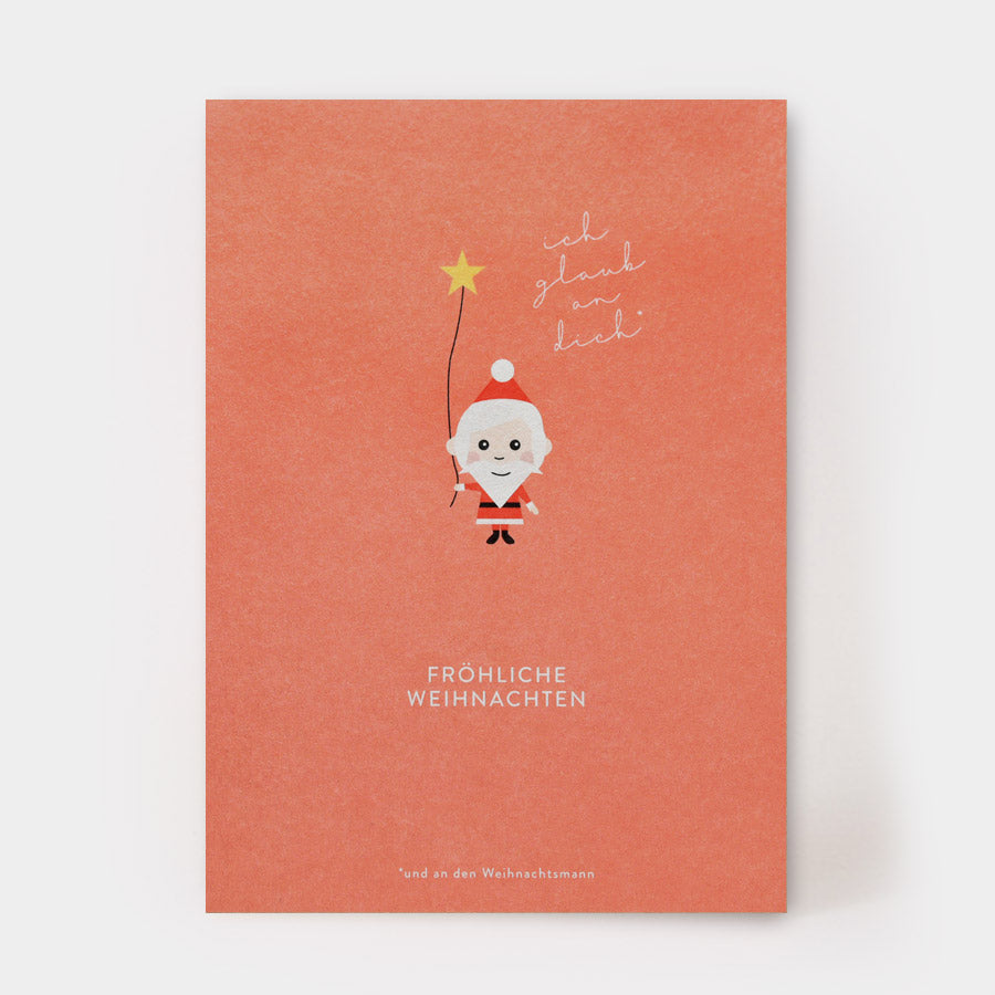 Postkarte - fröhliche Weihnachten ich glaub an dich | Kartenmarie - toietmoi-laboutique