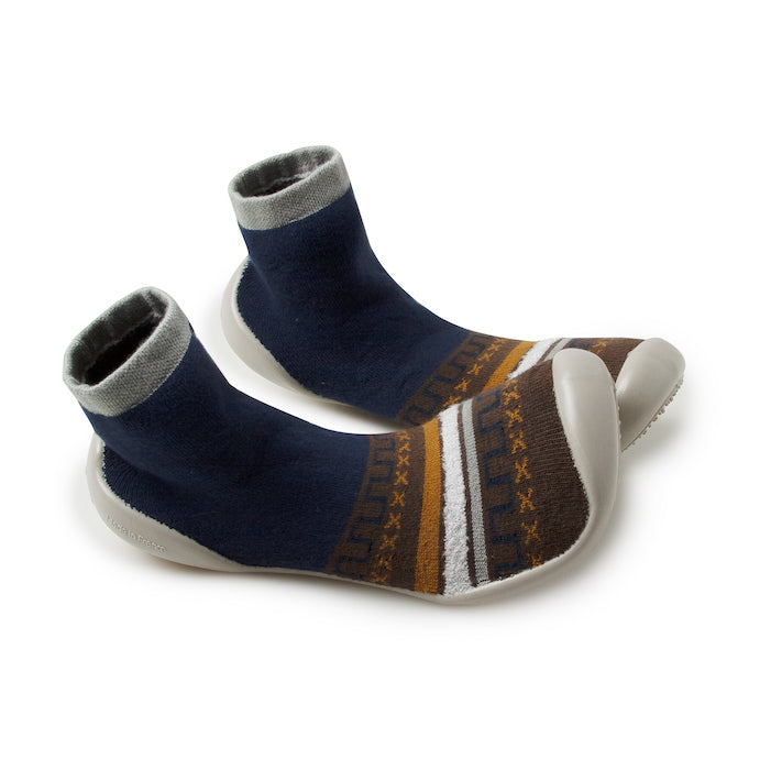 Finken, braun/navy Muster gestreift | Collégiens - toietmoi-laboutique