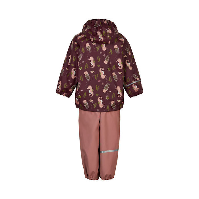 Regenset mit Meerestieren, bordeaux | CeLaVi - toietmoi-laboutique