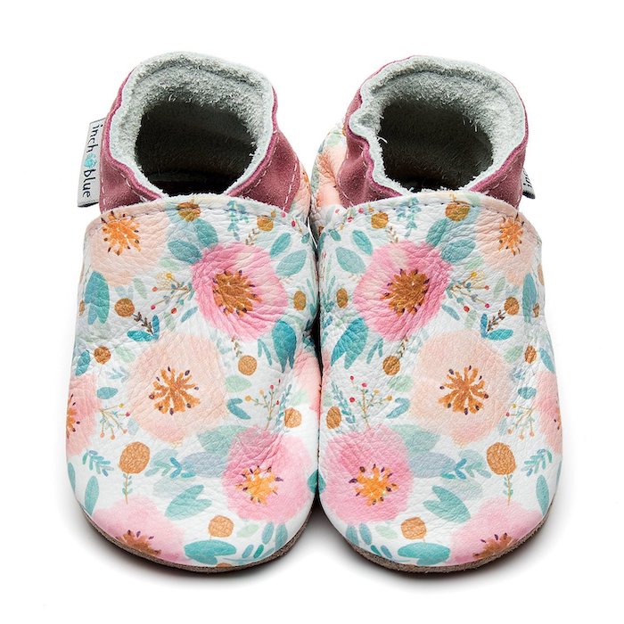 Leder-Finken, Blumen | inch blue - toietmoi-laboutique