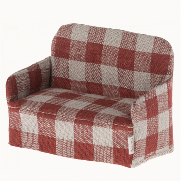 Sofa, rot/Vichycaro | maileg - toietmoi-laboutique