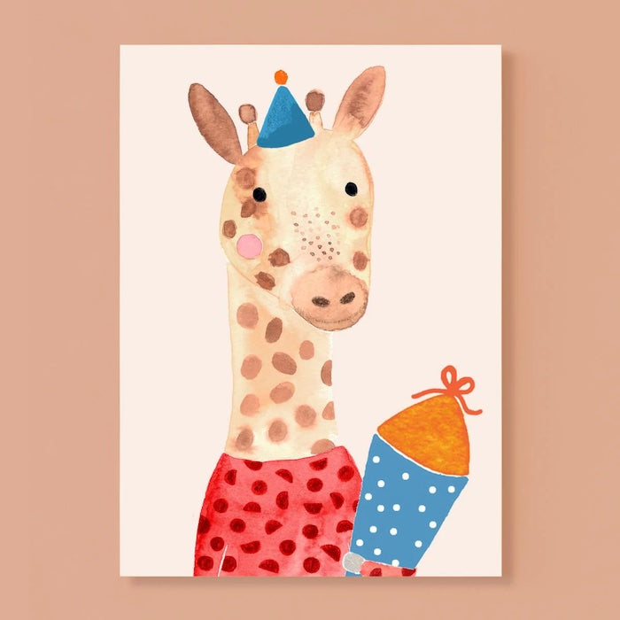 Postkarte - Giraffe Einschulung | Frau Ottilie - toietmoi-laboutique