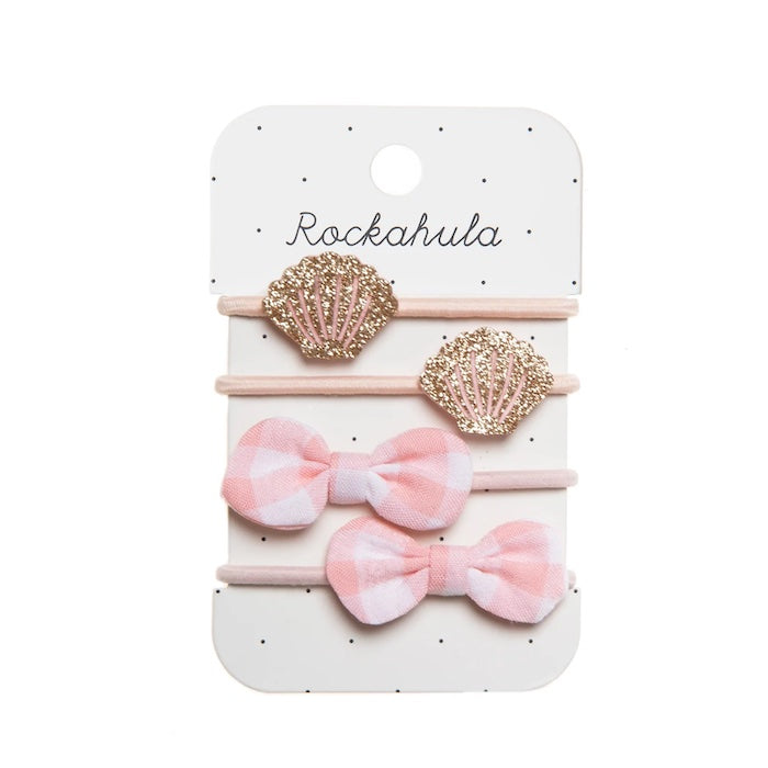 4 Haargummis, Muscheln / Schleifen | Rockahula - toietmoi-laboutique