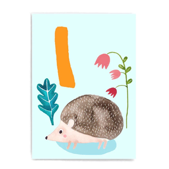 Postkarte I wie Igel | Frau Ottilie - toietmoi-laboutique