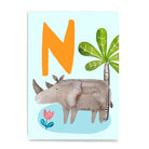 Postkarte N wie Nashorn | Frau Ottilie - toietmoi-laboutique
