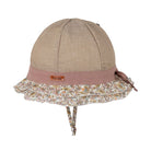 Sonnenhut, beige mit Blümchenkrempe | pure pure - toietmoi-laboutique