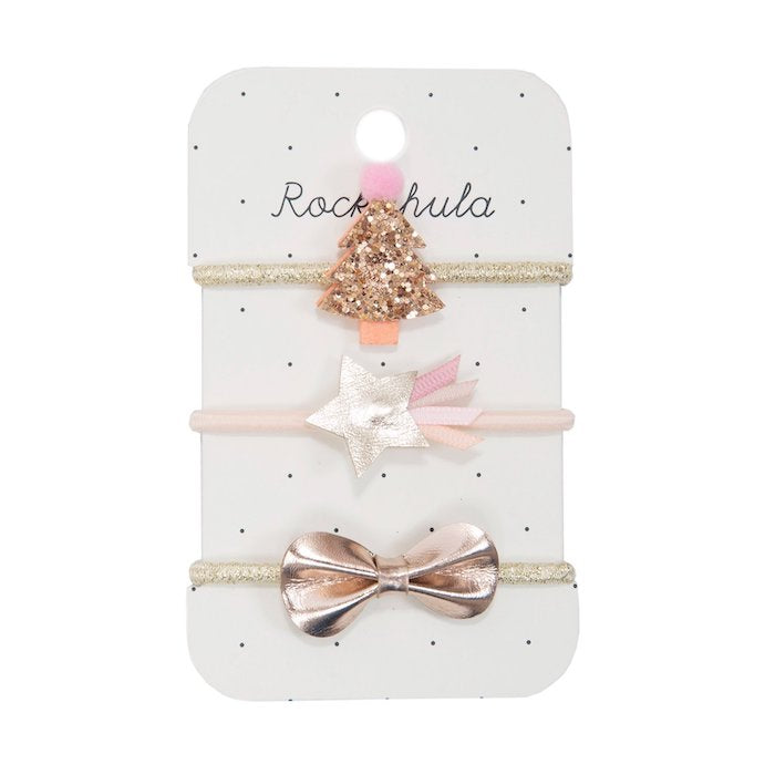 3 Haargummis, Weihnachtsbaum/Stern/Schleife | Rockahula - toietmoi-laboutique
