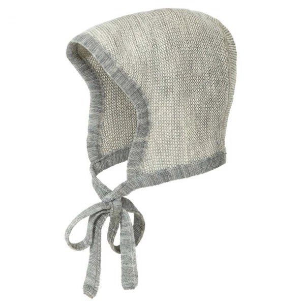 Strick-Häubchen, grau/natur | disana - toietmoi-laboutique