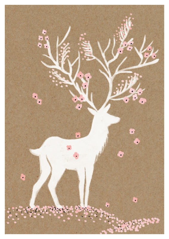Postkarte Hirsch | Schöne Grüsse - toietmoi-laboutique