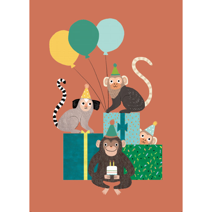 Postkarte, Äffchen /Geburtstag | Petit Monkey - toietmoi-laboutique