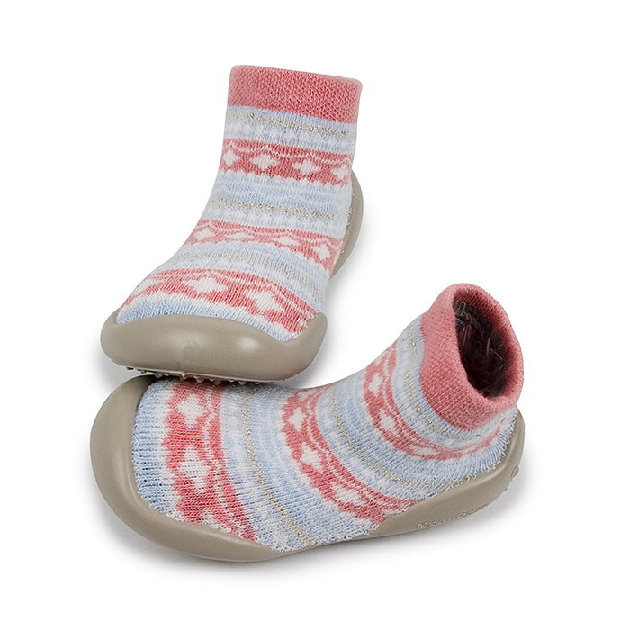 Finken, rosa/hellblau mit Muster | Collégiens - toietmoi-laboutique