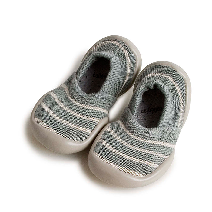 Espadrilles, grau/weiss gestreift | Collégiens - toietmoi-laboutique
