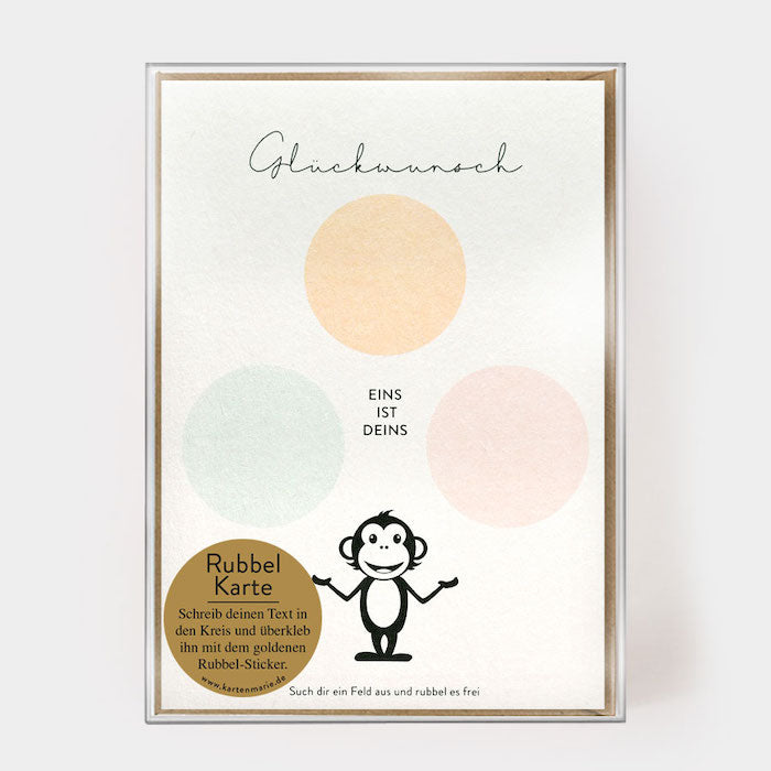 Rubbelkarte - Glückwunsch-eins ist deins | Kartenmarie - toietmoi-laboutique