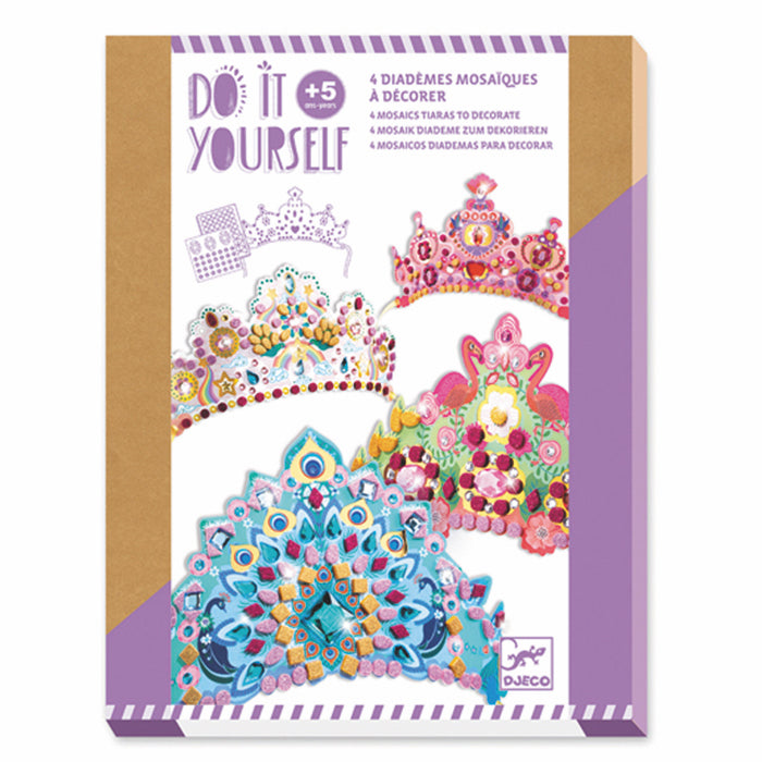 Bastelset Mosaik, 4 Diademe Prinzessin | djeco - toietmoi-laboutique
