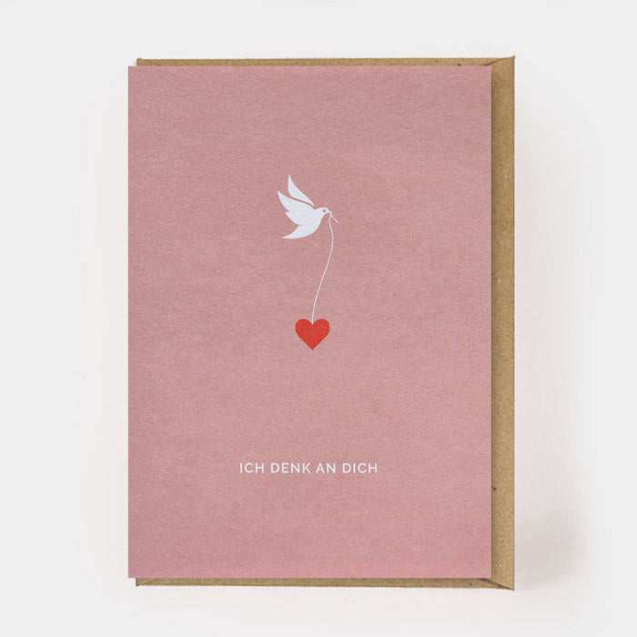 Postkarte mit Umschlag - Ich denk an dich | Kartenmarie - toietmoi-laboutique
