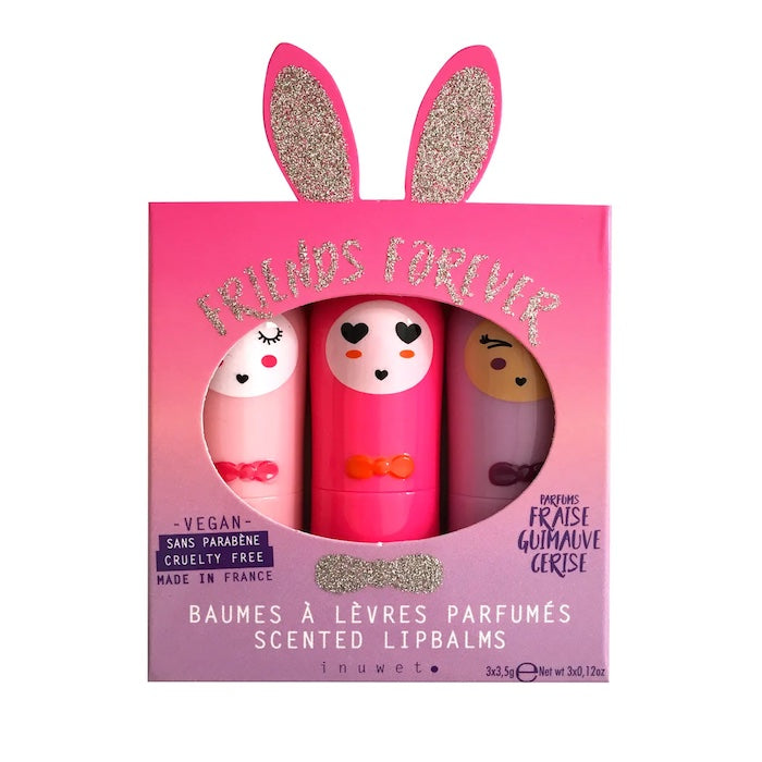 Lip Balm Trio, Erdbeer/Marshmallow/Kirsche | inuwet - toietmoi-laboutique