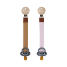 Schnullerkette, 2er Set, curry/lila | Fabelab - toietmoi-laboutique
