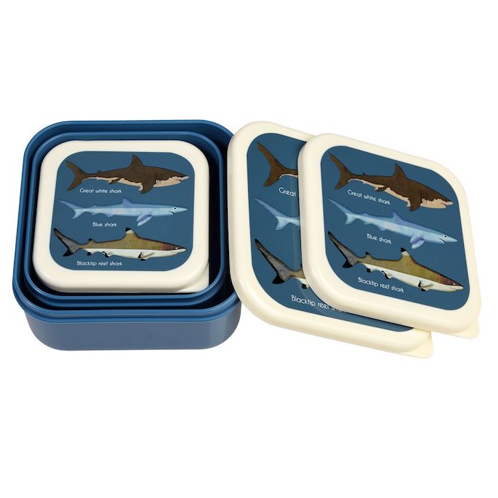 3 Snackdosen, Haifische | Rex London - toietmoi-laboutique