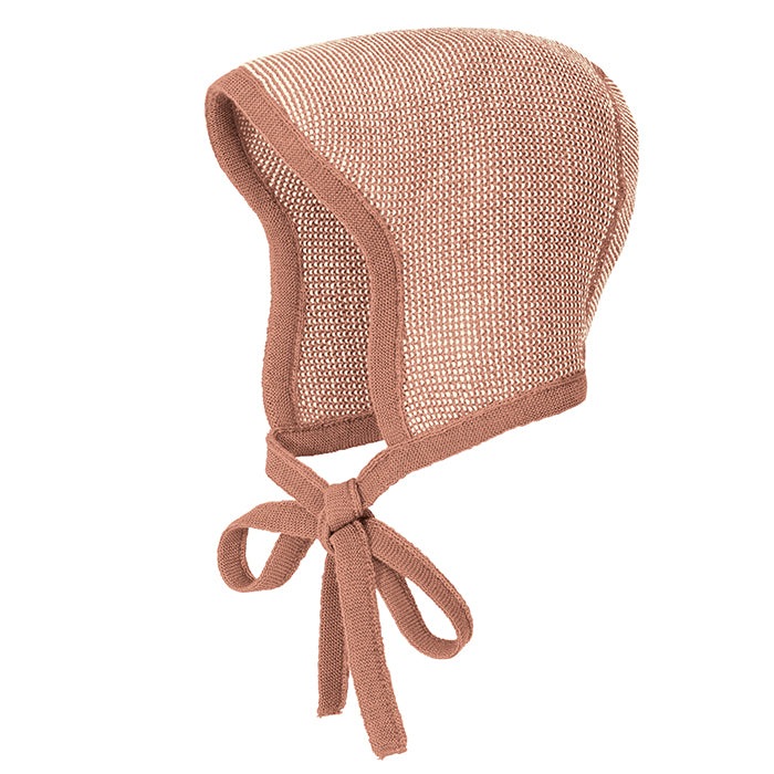 Strick-Häubchen, rose/natur | disana - toietmoi-laboutique