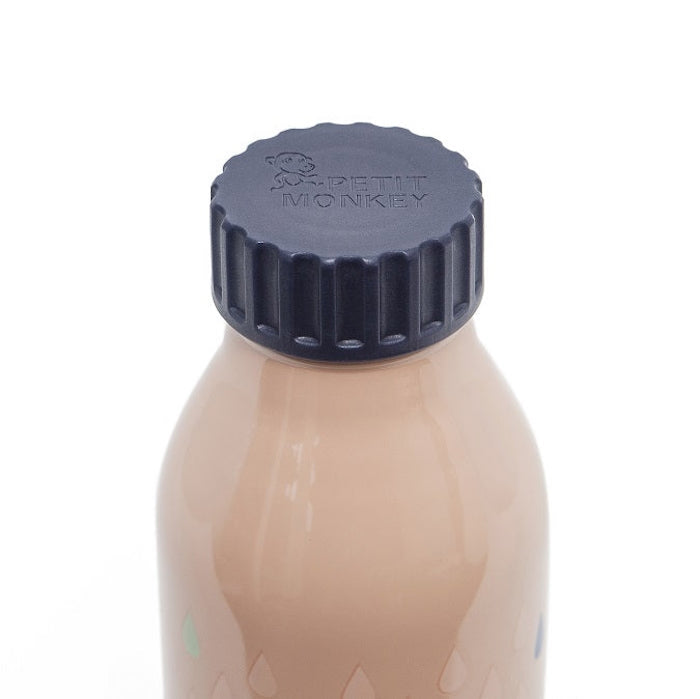 Trinkflasche Stahl, apricot mit Tropfen | Petit Monkey - toietmoi-laboutique